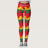 LOVE GHANA Flag Red Hearts RUN YOUR RACE Leggings (Voorkant)