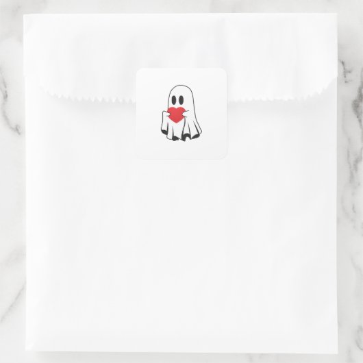 Love Ghost Vierkante Sticker (Tas)