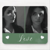 Love Gift 2 Photo Turquoise Green Waterverf Muismat (Voorkant)