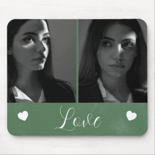 Love Gift 2 Photo Turquoise Green Waterverf Muismat