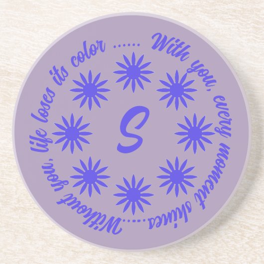 LOVE GIFT HUSBAND WIFE GIRLFRIEND BOYFRIEND FRIEND ZANDSTEEN ONDERZETTER (Voorkant)