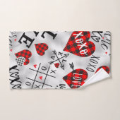 Love Gift Pattern, Xoxo, Love, Valentine's Decor Handdoek (Handdoek)