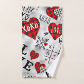 Love Gift Pattern, Xoxo, Love, Valentine's Decor Handdoek (Handdoek)