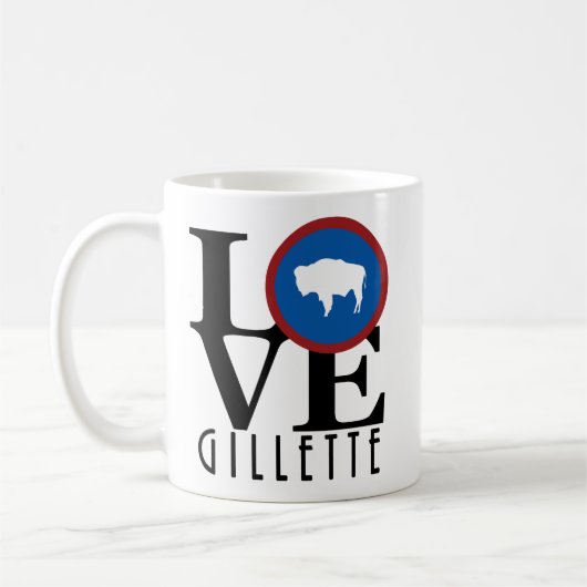 LOVE Gillette Wyoming 11oz Koffiemok (Links)