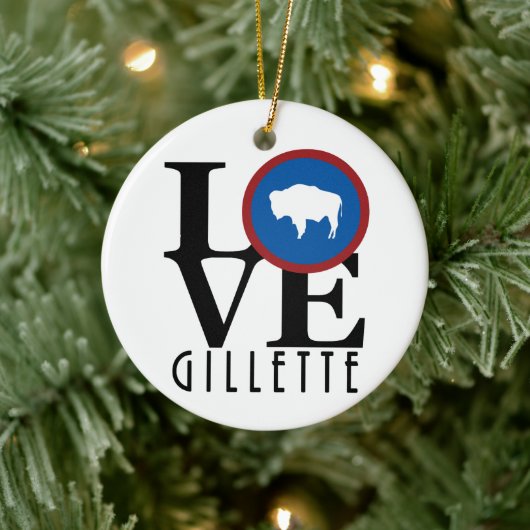 LOVE Gillette Wyoming Keramisch Ornament (Boom)