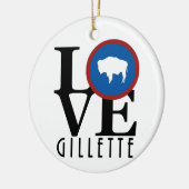 LOVE Gillette Wyoming Keramisch Ornament (Links)