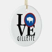 LOVE Gillette Wyoming Keramisch Ornament (Rechts)