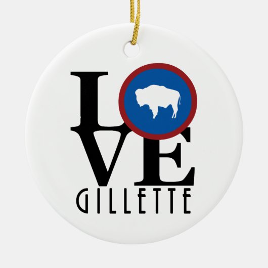 LOVE Gillette Wyoming Keramisch Ornament (Voorkant)