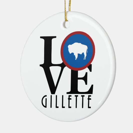 LOVE Gillette Wyoming Keramisch Ornament (Links)