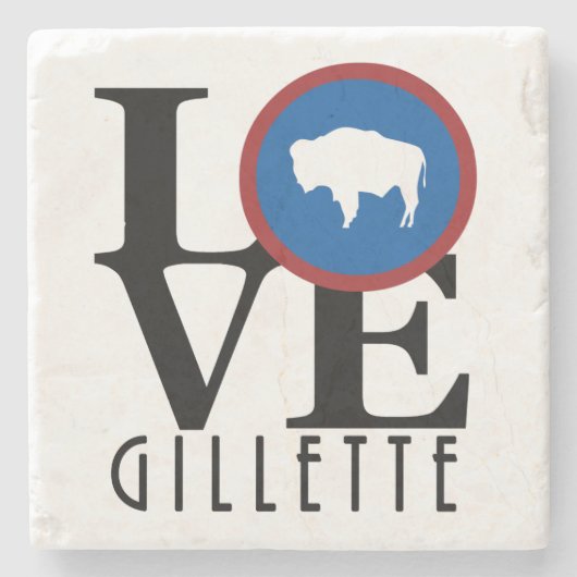 LOVE Gillette Wyoming Stenen Onderzetter (Voorkant)