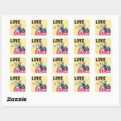 LOVE × GIRAFFE - Custom Vierkante Sticker (Vel)