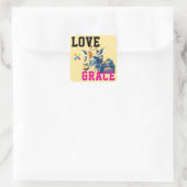 LOVE × GIRAFFE - Custom Vierkante Sticker (Tas)