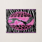 Love Giraffe Pink Animal Print Legpuzzel (Horizontaal)