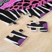 Love Giraffe Pink Animal Print Legpuzzel (Zijkant)