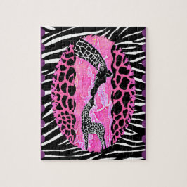 Love Giraffe Pink Animal Print Legpuzzel