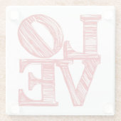 LOVE Glass Coaster , Valentine gift Glass Coasters Glazen Onderzetter (Achterkant)