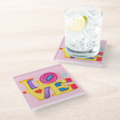 LOVE Glass Onderzetters (Schuin)