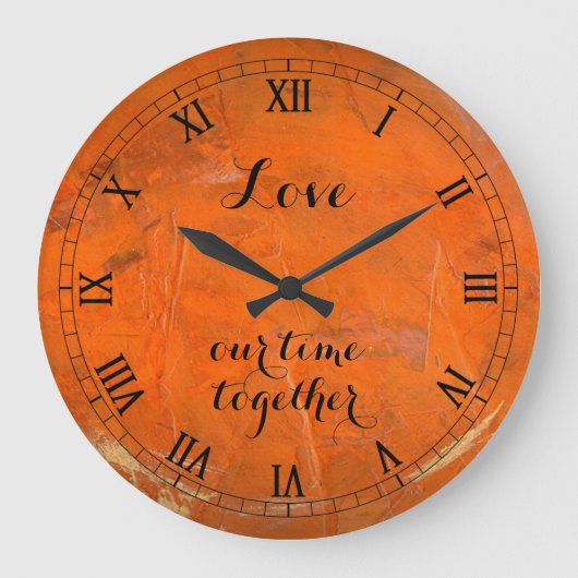 Love Glazed Terracotta Wallklok 2 Roman Numerals Grote Klok (Voorkant)
