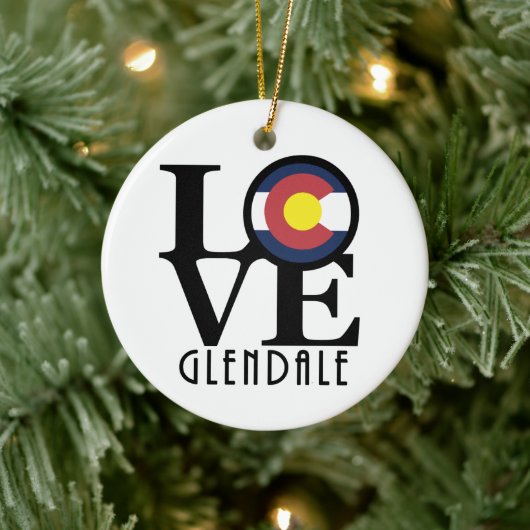 LOVE Glendale Colorado Keramisch Ornament (Boom)