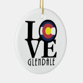 LOVE Glendale Colorado Keramisch Ornament (Rechts)