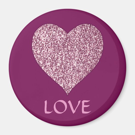 LOVE Glitter Heart Magneet (Voorkant)