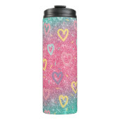 Love Glitter Hearts Thermosbeker (Voorkant)