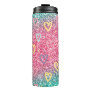 Love Glitter Hearts Thermosbeker