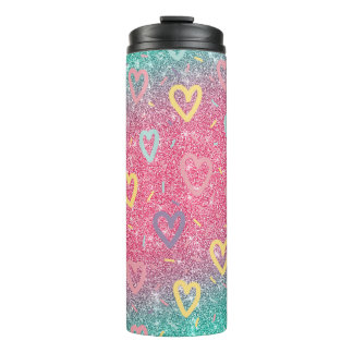 Love Glitter Hearts Thermosbeker