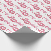 Love Glitter Pink Lipstick Kiss Valentijns Cadeaupapier (Hoek)