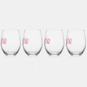 Love Glitter Pink Lipstick Kiss Wijnglas Zonder Voet (Links)