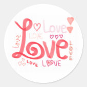 LOVE Glossy Klassieke Stickers van 1,5 inch (Voorkant)