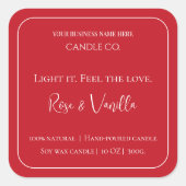 Love Glow Valentine – Romantic Love Candle Label (Voorkant)