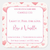 Love Glow Valentine – Romantic Love Candle Label (Voorkant)