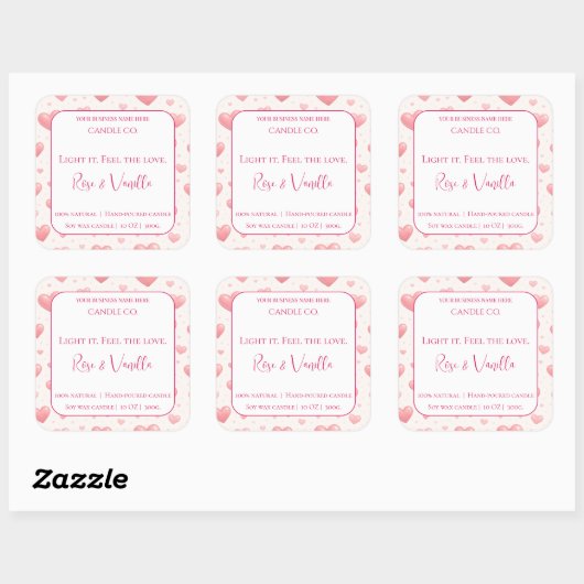 Love Glow Valentine – Romantic Love Candle Label (Vel)