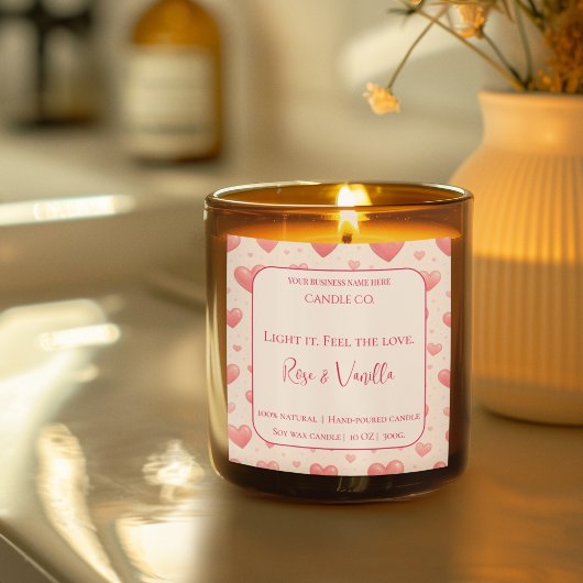 Love Glow Valentine – Romantic Love Candle Label