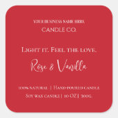 Love Glow Valentine – Romantic Love Candle Label (Voorkant)