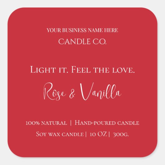 Love Glow Valentine – Romantic Love Candle Label (Voorkant)