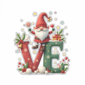 LOVE Gnome Christmas Sticker (Voorkant)