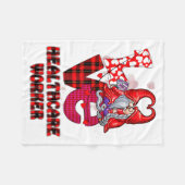 Love Gnome Healthcare Worker Valentines Day Heart Fleece Deken (Voorkant (Horizontaal))