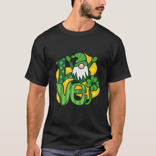 Love Gnome Lucky St. Patrick's Day T-shirt (Voorkant)