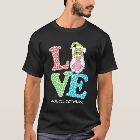 Love Gnome Oncology Neopard Happy Paasdag T-shirt (Voorkant)