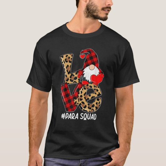 Love Gnome Para Squad Happy Valentijn Gnome Teache T-shirt (Voorkant)