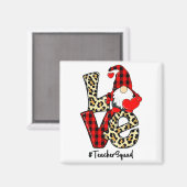 Love Gnome Teacher Squad Happy Valentine Gnome Tea Magneet (Voorkant / Achterkant)