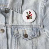 Love Gnome Teacher Squad Happy Valentine Gnome Tea Ronde Button 5,7 Cm (In situ)