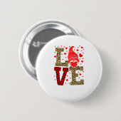 Love Gnome Teacher Squad Valentines Day Teacher St Ronde Button 5,7 Cm (Voorkant /achterkant)