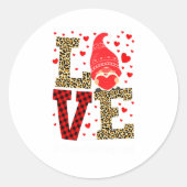Love Gnome Teacher Squad Valentines Day Teacher St Ronde Sticker (Voorkant)