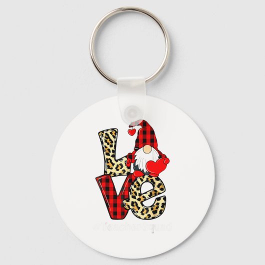 Love Gnome Teacher Squad Valentines Day Teacher St Sleutelhanger (Voorkant)