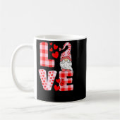 Love Gnome Valentines Day Red Buffalo Plaid Leopar Koffiemok (Links)