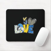 Love Gnomen Blue Yellow Ribbon Down Syndroom Aware Muismat (Met muis)
