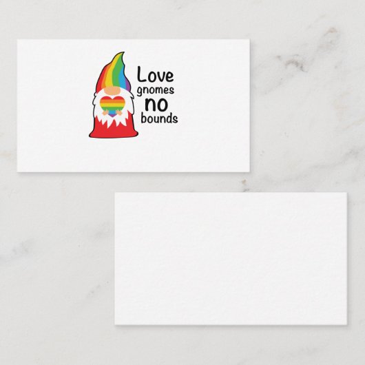 Love Gnomen No Bound LGBT Proud Visitekaartje (Voorkant / Achterkant)